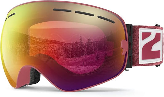 ZIONOR X Ski Goggles - OTG Snowboard Goggles Detachable Lens for Men Women Adult