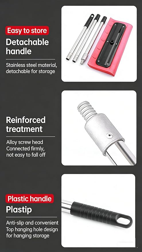 Snow Roof Rake, Foam Head Roof Snow Rake, Foam Broom Scraper for Clearing, Adjustable Telescoping No-Scratch Snows Broom, for Windshields, , Solar Panels and Shingle Overhangs (125.9inch/3.2m)