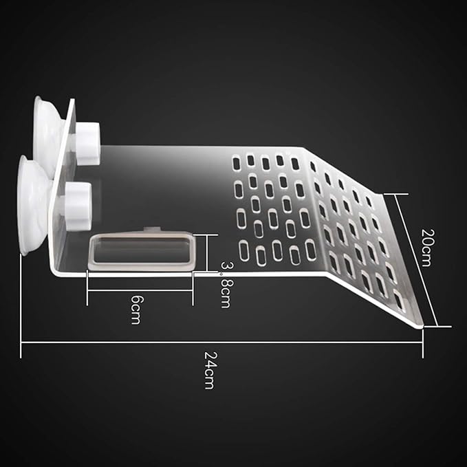 Large Size Acrylic Turtle Basking Platform, Fish Tank Aquarium Platform, Tortoise Resting Terrace with 3PCS Suction Cups