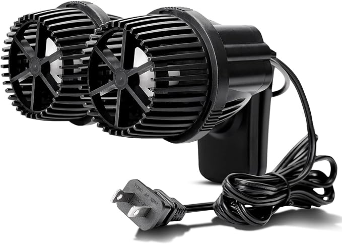 hygger 4200GPH Double Head Aquarium Circulation Pump, Quiet 12W Aquarium Wave Maker, with Strong Magnetic Suction Base, 360°Adjustable Power Head, for 110~240 Gal Tank