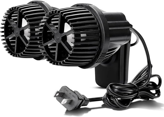 hygger 4200GPH Double Head Aquarium Circulation Pump, Quiet 12W Aquarium Wave Maker, with Strong Magnetic Suction Base, 360°Adjustable Power Head, for 110~240 Gal Tank