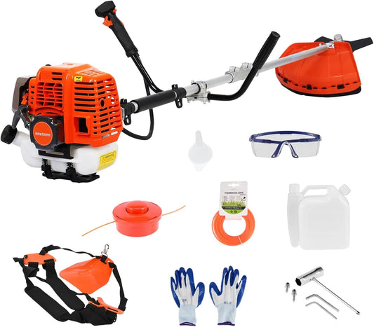 Gas Weed Eater, 52CC 2-Stroke Weed Wacker Gas Powered, 2 in 1 Multi-Functional String/Grass Trimmer, Brush Cutter for Gardening Shipping from USA Fast Arrival