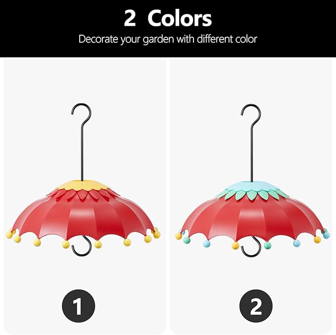 Baffle for Bird Feeder Cover with 3 Hooks, Suitable for Hummingbird Feeders, Built-in Moat, Protective Rain Cover, 14 inches, Purple