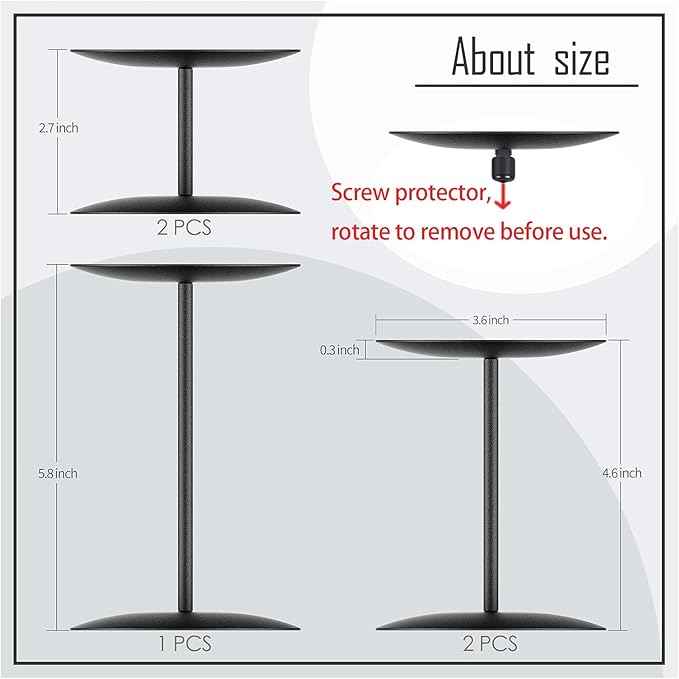 Smtyle Candle Holders for Pillar Candles - Matte Black Christmas Decorations Indoor, Perfect Centerpieces for Tables, Elegant Gift for Home Decorator & Minimalist