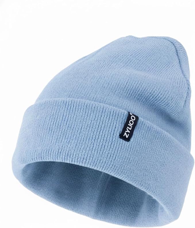 Zylioo Oversize Beanie Hats, XXL Big Size Ribbed Knit Cuffed Winter Hat for Cold Weather, Warm Skull Watch Cap