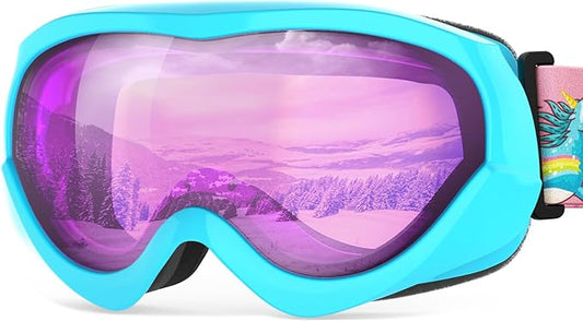 OutdoorMaster Kids Ski Goggles - Helmet Compatible Snow Goggles for Boys & Girls with 100% UV Protection