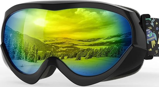 OutdoorMaster Kids Ski Goggles - Helmet Compatible Snow Goggles for Boys & Girls with 100% UV Protection