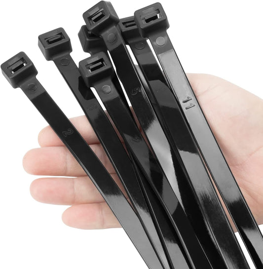XINGO 20 inch Black Zip Ties Heavy Duty 40 PCS, 250 LBS Ultra Strong Plastic Wire Ties, Large Cable Ties Extra Long Tie Wraps, Indoor and Outdoor UV Resistant