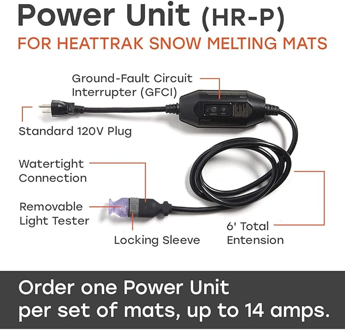 HeatTrak Heated Snow Melting Mats for Stairs - Heated Outdoor Mats - Electric Snow Melting Mats for Winter Snow Removal - Trusted Snow and Ice Melting Mats and No-Slip Stair Heating Mats (10" x 48")