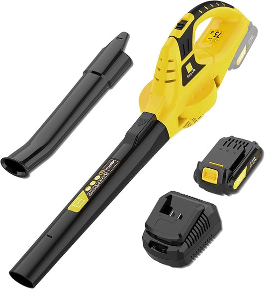 21V Leaf Blower Cordless | Handheld Electric Lightweight Blower with 2.0Ah Rechargeable Battery & Fast Charger | Adjustable Speeds, Portable Design for Lawn, Patio, Yard, Sidewalk Cleaning