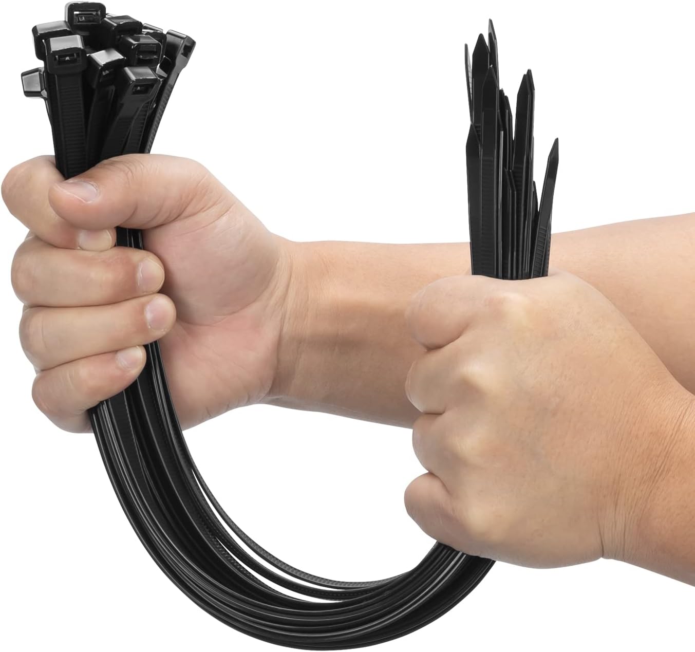 XINGO 16 Inch Black Large Zip Ties Heavy Duty 100 PCS, 200 LBS Ultra Strong Plastic Wire Ties, Large Cable Ties Extra Long Tie Wraps, Indoor and Outdoor UV Resistant