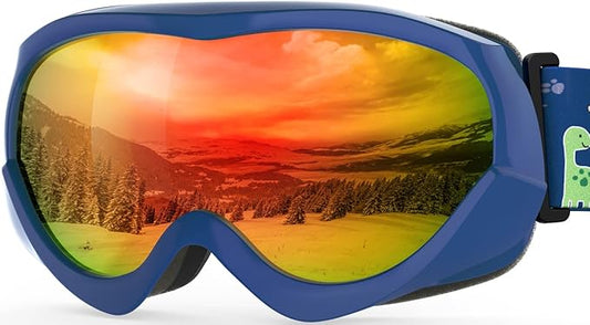 OutdoorMaster Kids Ski Goggles - Helmet Compatible Snow Goggles for Boys & Girls with 100% UV Protection