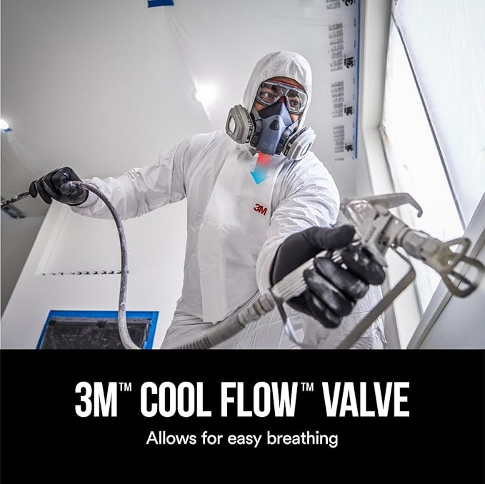 3M Professional Half Mask Organic Vapor, P95 Respirator with Cool Flow Valve, Reusable Respirator, Large