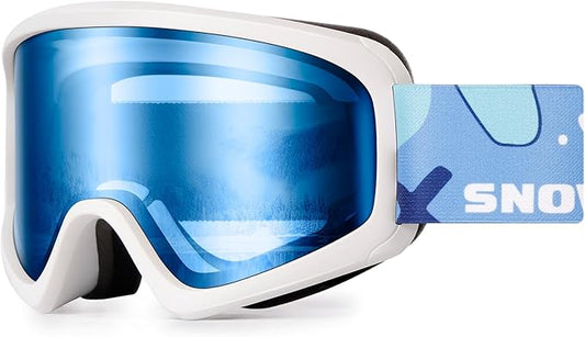 SNOWER Kids Ski Goggles, Anti-Fog Snow Goggles with OTG Design, 100% UV Protection, HD Lens for Kids Boys Girls
