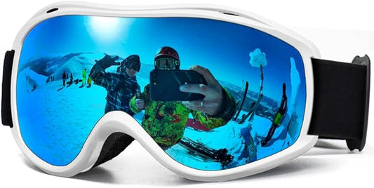 AVV Ski Goggles UV Protection, Anti-Fog Snowboard Snow Goggles OTG for Men Women Adults & Youths