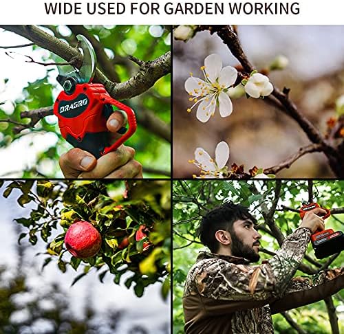 Upgraded Electric Pruning Shears Professional Cordless Electric Pruning Battery Powered, Tree Branch Pruner with 2 PCS Rechargeable 2 Ah Lithium Battery - 30mm (1.2inch) Cutting Diameter