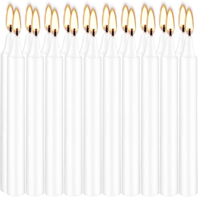 White Candles Set of 40, 4" White Spell & Chime Candles, Unscented Mini Taper Candle for Witchcraft, Wiccan Altar, Magic Tools, Rituals, Prayer, Meditation and Christmas Party Decoration
