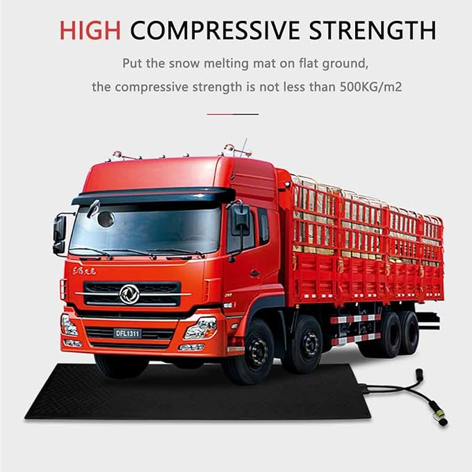 Heated Snow Melting Mats for Entrances - Outdoor Stairs- Non-Slip Winter Removal and Ice Melt Products -Heating Entrance