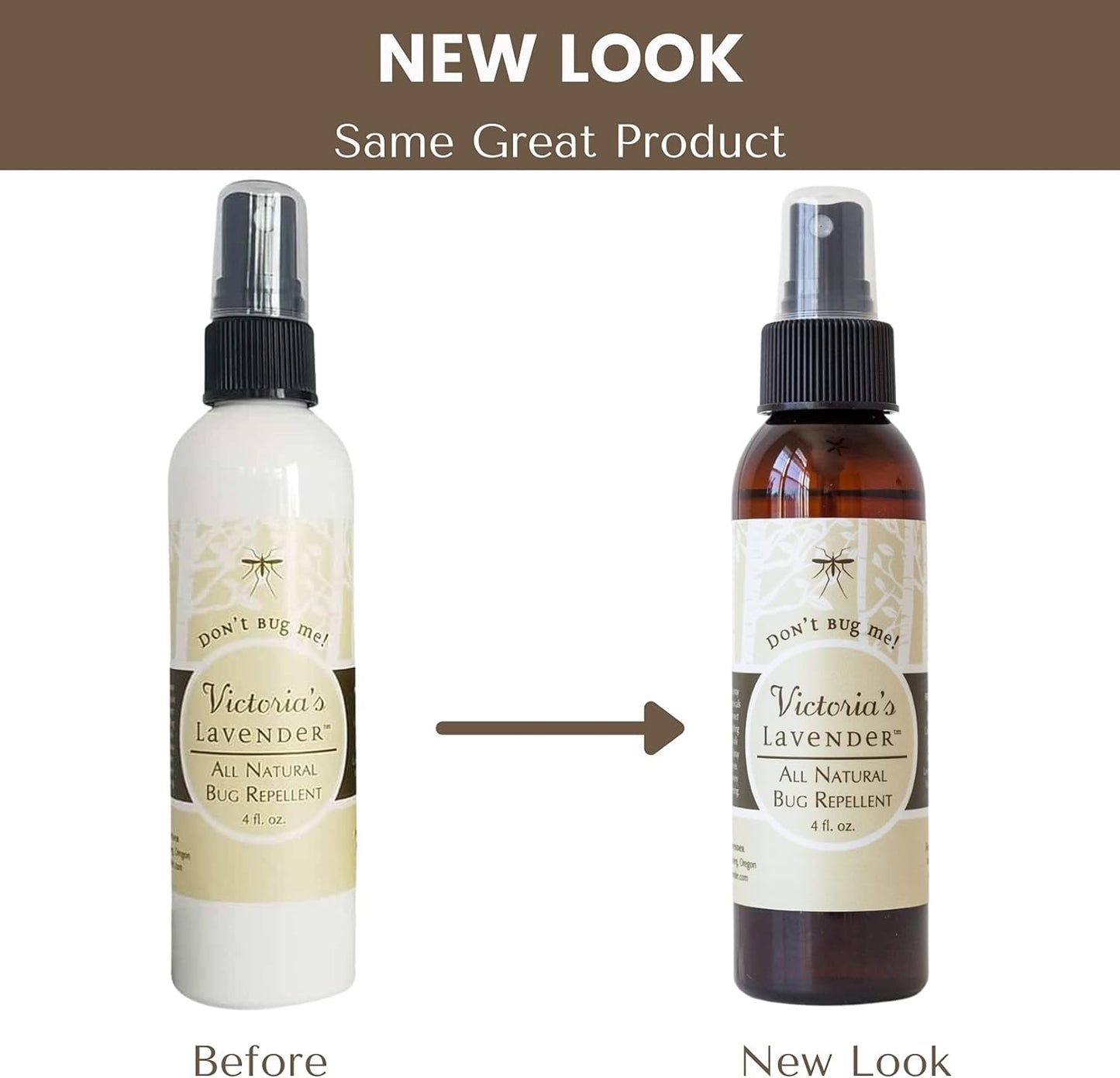 Victoria's Lavender Organic Don’t Bug Me Insect Spray DEET-Free, Made with Plant Based Essential Oils & Aloe Vera - Made in The USA - (1 Pack 4 Fl Oz)