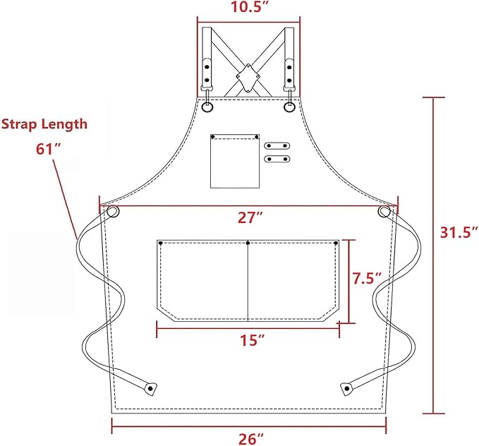 AFUN Chef Aprons for Men Women with Oversized Pockets, 16-Ounce Cotton Canvas Cross Back Heavy Duty Work Apron (Brown)