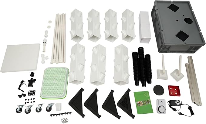 Hydroponics Growing System Kit 2 Tower 56 Pods Vertical Garden Tower Garden Growing System with Timer, Wheels, Indoor Hydroponic Planter for Vegetable, Fruit, Flower (Gray, 56 Pods)