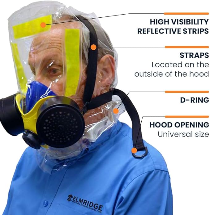 iEvac the only American Certified Smoke/Fire Hood/Smoke Mask. Escape Mask/Emergency Escape/Fire Gas Respirator