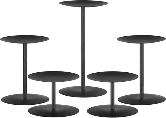Smtyle Candle Holders for Pillar Candles - Matte Black Christmas Decorations Indoor, Perfect Centerpieces for Tables, Elegant Gift for Home Decorator & Minimalist