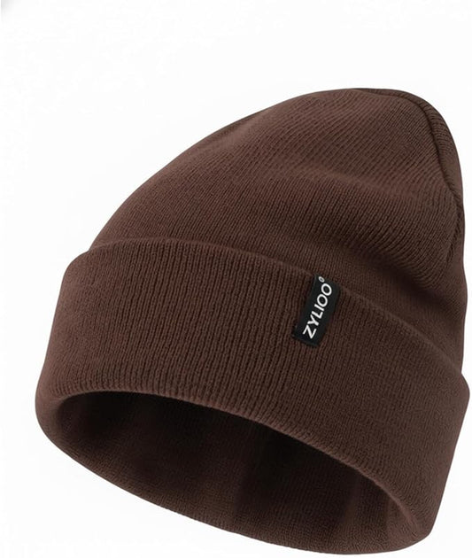 Zylioo Oversize Beanie Hats, XXL Big Size Ribbed Knit Cuffed Winter Hat for Cold Weather, Warm Skull Watch Cap