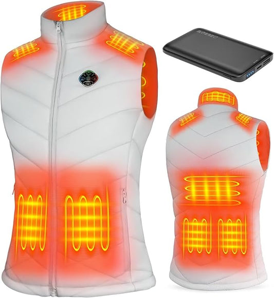 KOVNLO Heated Vest for Women With Battery Pack Included, Smart Button with Light-out Design, Electric Heated Jackets