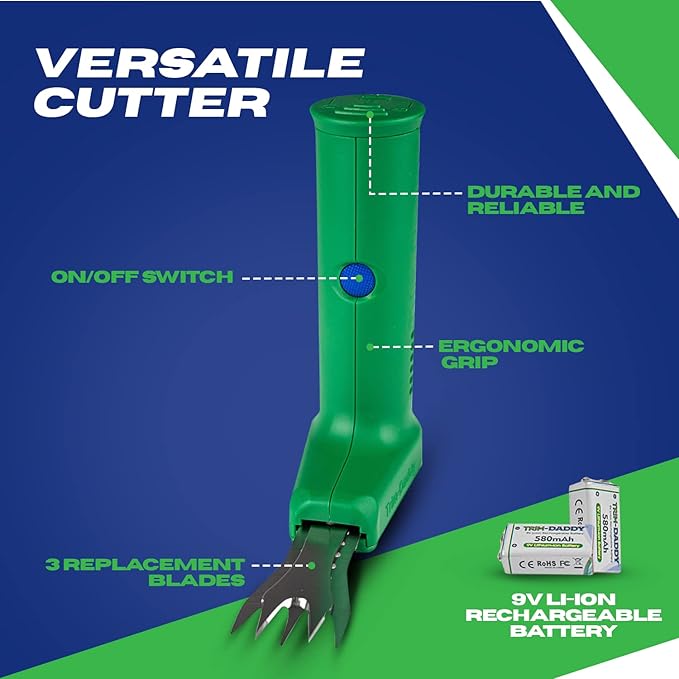 5th Generation Cordless Electric Trimmer | Packaged with 3 Distinct Utility Blades | Wet & Dry Trimming | Lightweight 1/2 lb. | 1 year Warranty