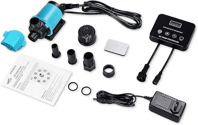 660GPH Aquarium Return pump with LCD display controller, DC 24V 25W aquarium pump for saltwater freshwater aquarium,fish tank,sump,20 speeds ECO Quiet Submersible and inline pump