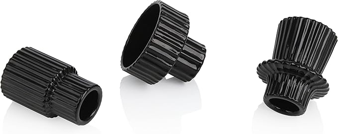 Vixdonos Taper Glass Candlestick Holders Tealight Candle Holders for Table Centerpieces, Wedding Decor and Dinner Party (3 Pcs, Black)