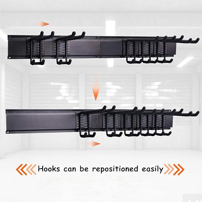 Ultrawall 24-Inch Wall Mounted Ski Rack, Holds Up to 300lbs, Powder-Coated Steel with Rubber Coating, Customizable Spacing, Easy Installation