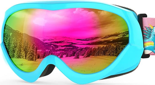 OutdoorMaster Kids Ski Goggles - Helmet Compatible Snow Goggles for Boys & Girls with 100% UV Protection