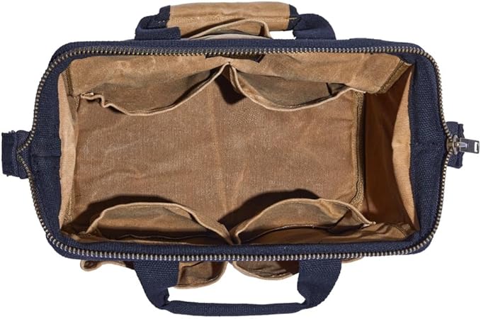 Readywares Tool Bag, Heavy Duty Waxed Canvas Bag for Gear, Tools, Supplies and Equipment (12", Tan)