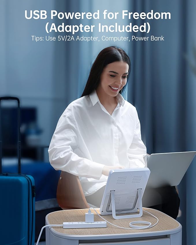 SUXIO Light Therapy Lamp - 10000 Lux Therapy Lights Lamp, 3 Timer & Mode Sunlight Lamp, Memory Function Daylight Lamp, Portable Light Box Therapy Use As Lift Mood, Happy Lamp for Home/Office/Travel