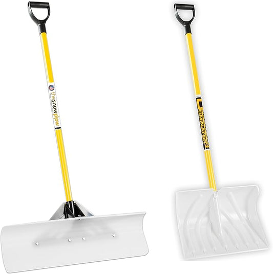 Winter Warrior Combo: THE SNOWPLOW® 28" Original Snow Pusher + Snow Dominator Scoop Shovel