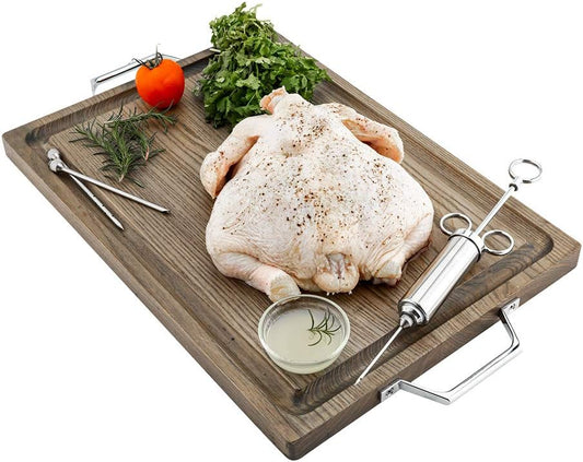 Restaurantware Met Lux Meat Injector Kit Professional Food Injector Syringe Kit - 2 Ounce Syringe 3 Needles Stainless Steel Meat Injector Set 2 Cleaning Brushes For Marinating And Seasoning