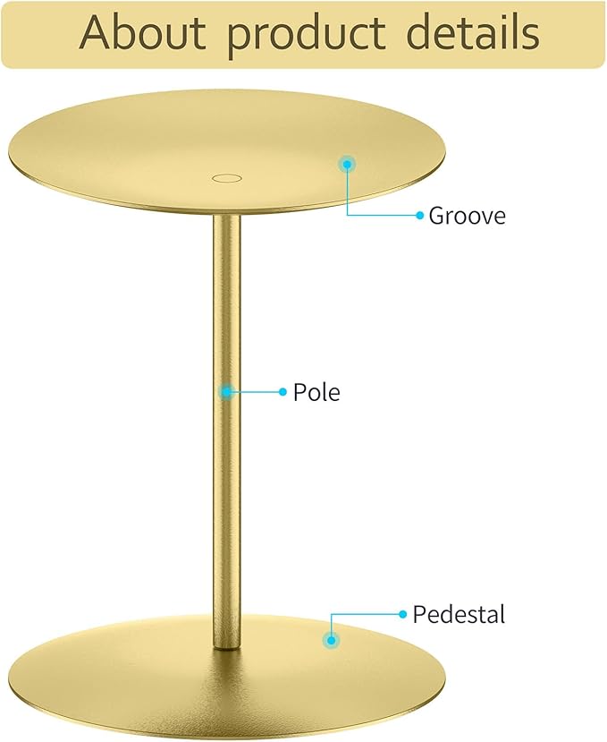 smtyle Christmas Gold Candle Holders for Pillar Candles Table Centerpieces Indoor Decoration Set of 5 Mantel Setting Dinner Party Wedding Event Elegant Gift