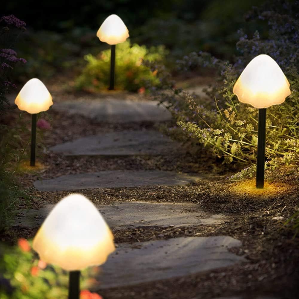 Outdoor Solar Garden Lights, Mini Solar Mushroom Light Outdoor Waterproof Cute Mushroom Shaped Pathway Landscape Lights for Yard Patio Party Wedding Festival Decoration (Warm White)