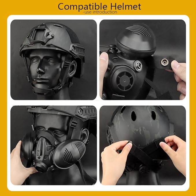 Protective Tactical Respirator Mask FAST Helmet Half Face Gas Mask for Military Paintball Airsoft Hunting