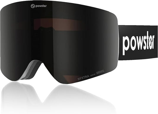 Powster Ski Goggles Snow OTG Snowboard Goggles Magnetic Interchangeable Lens Frameless UV Protection Anti-fog mobile Skating