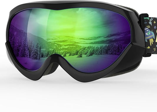 OutdoorMaster Kids Ski Goggles - Helmet Compatible Snow Goggles for Boys & Girls with 100% UV Protection