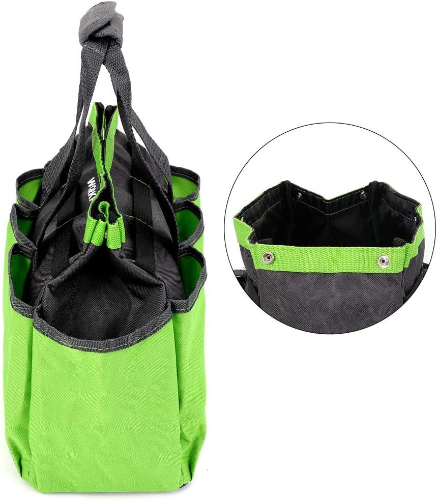 WORKPRO Garden Tool Bag, 8 Pockets Gardening Bag, Heavy Duty Oxford Garden Tote Caddy (Tools NOT Included), 12" x 12" x 6"