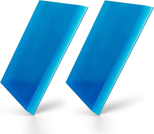 CARTINTS 2pack Squeegee Blade Replacement Mini Squeegee, 5.1x 2 inch, for Cleaning Glass, Shower Door and Car Windows and Screen Printing,Blue