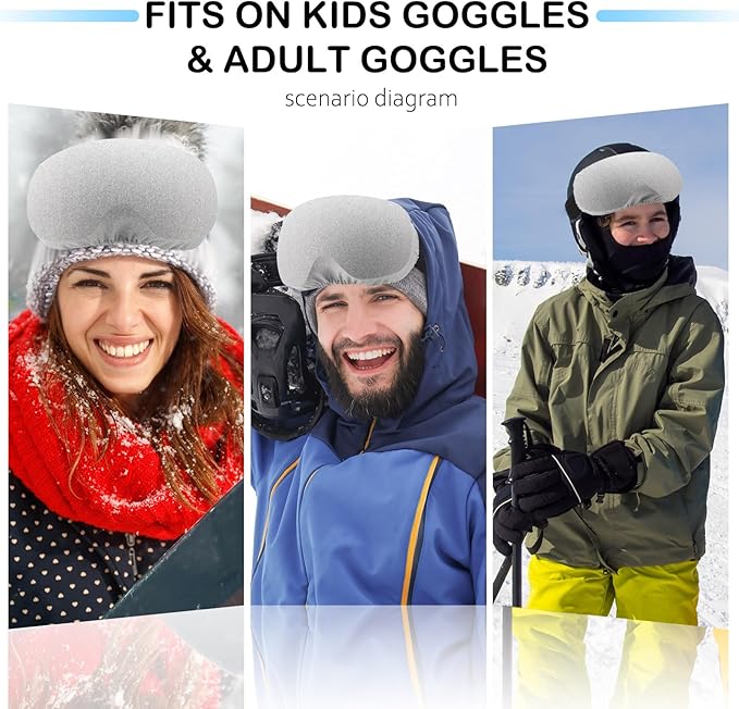 Civaner 4 Pieces Ski Snowboard Goggle Cover Sleeve Goggle Cover Microfiber Protective Lens Scratch Dust Protection for Travel