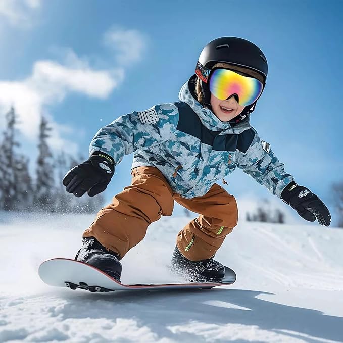 OTG Kids Ski Goggles Kids Snowboard Goggles for Boys Girls Toddler Youth Kid Snow Goggles Anti-Fog UV400 Protection