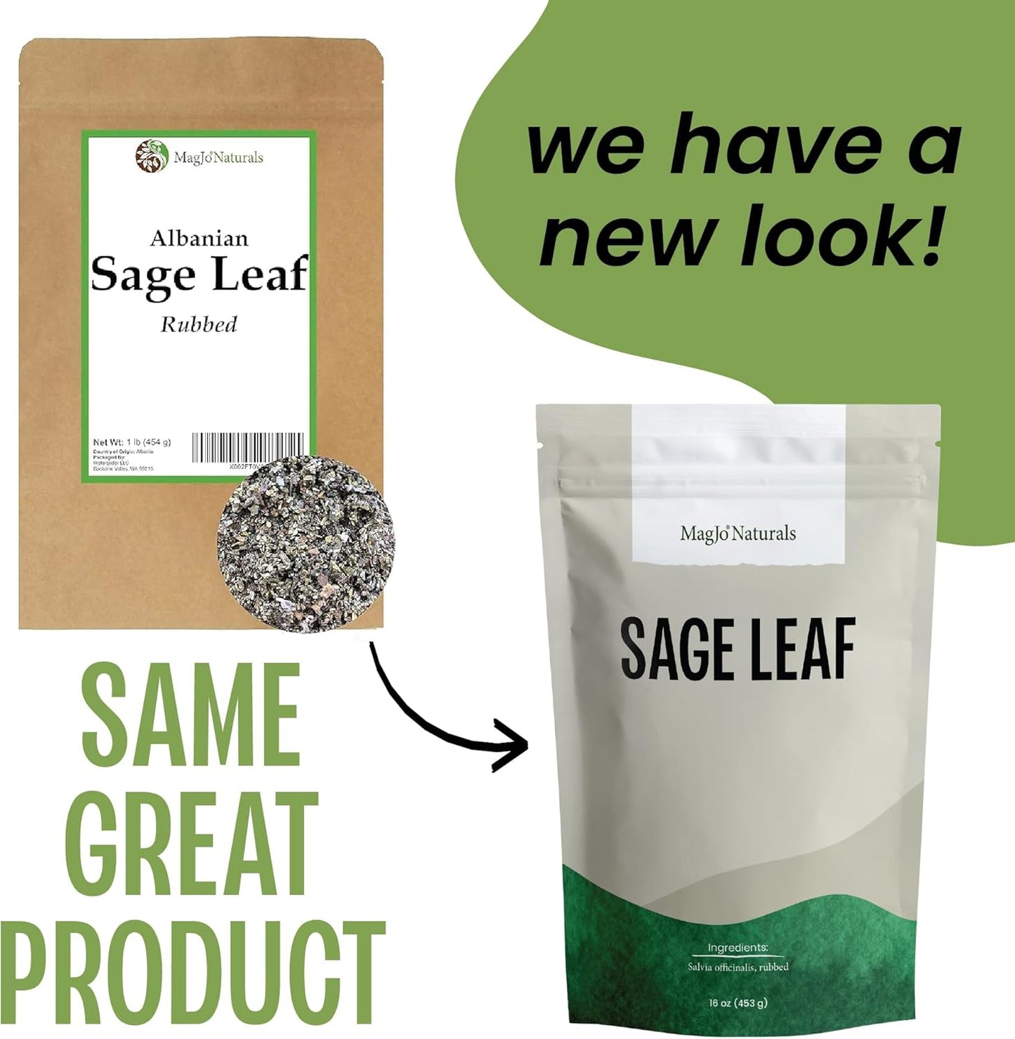 MagJo Naturals, Rubbed Sage (1 Pound Bag) bulk Salvia officinalis