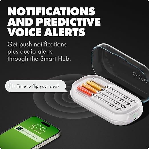 CHEF iQ Sense | Smart Wireless Meat Thermometer | 4 Ultra-Thin Probes | WiFi Unlimited Range | 1000°F Heat Safe | 5 Sensors | BBQ, Grill, Oven, Smoker, Air Fryer | Gen3