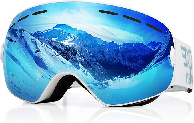 EXP VISION Snowboard Ski Goggles Men Women Youth, Anti Fog OTG Winter Snow Goggles Spherical Detachable Lens